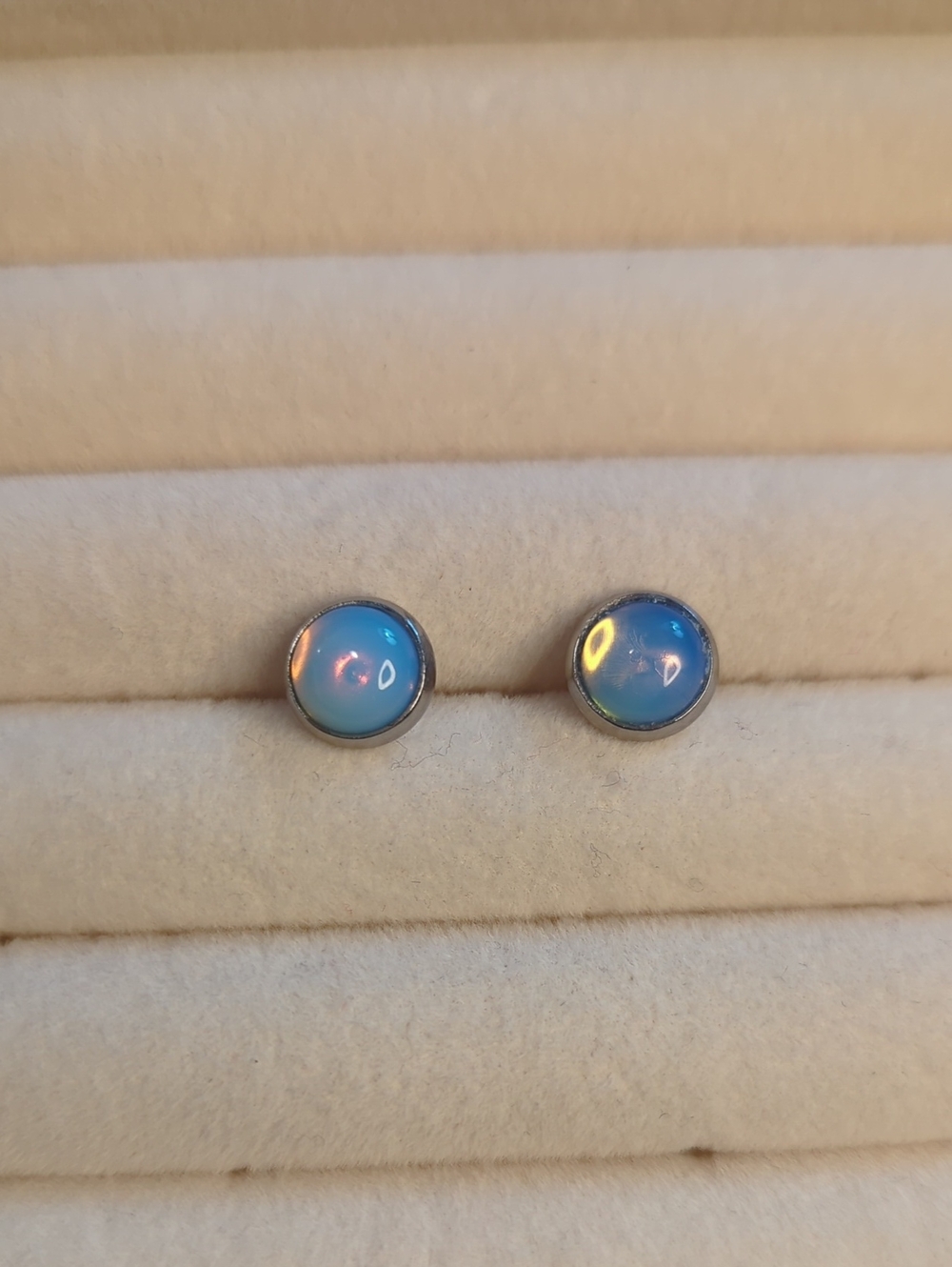 Blue Opalite Stud Earrings -